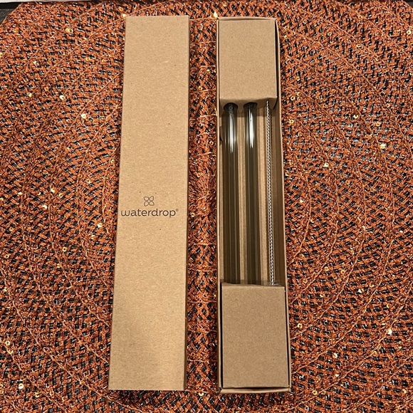 Set of 2 waterdrop glass straws - Picture 2 of 2